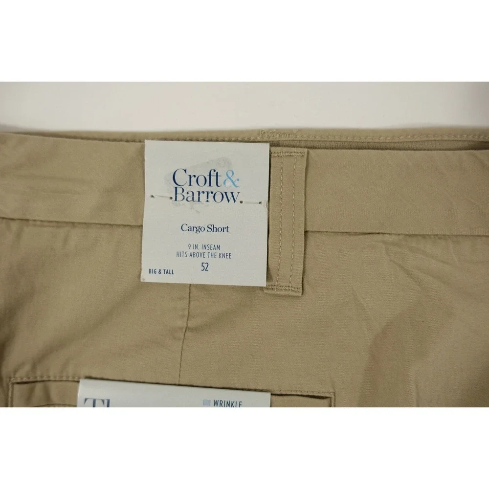 Croft and Barrow Utility Cargo Shorts Men 52 Big Tall Stretch Wrinkle Resistant
